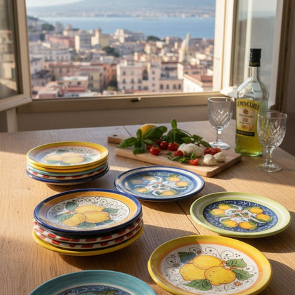Piattino in Ceramica Artigianale Napoletana - Decoro Limoni