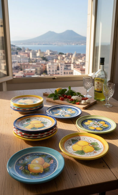 Piattino in Ceramica Artigianale Napoletana - Decoro Limoni