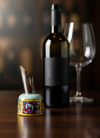 Tappo Versavino in Ceramica Dipinta a Mano - Decoro Maiolica o limoni