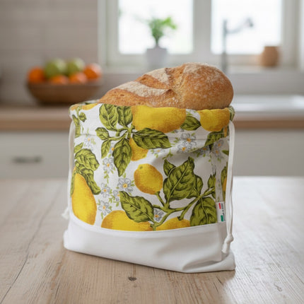 Portapane in 100% Cotone Made in Italy – Fantasia Limoni di Sicilia