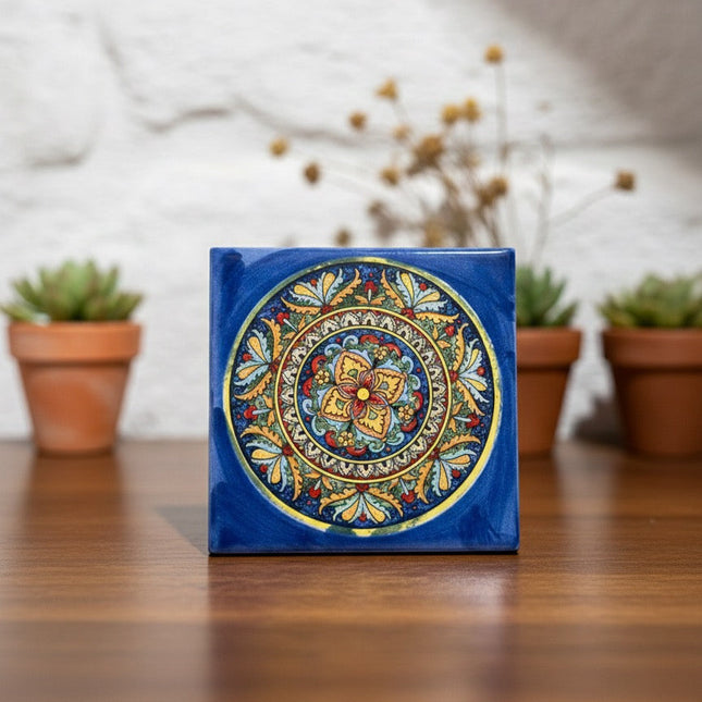 Mattonella Decorativa in Ceramica Fatta a Mano – Tema Maioliche