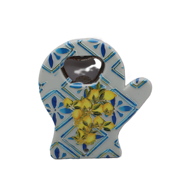 Apribottiglie con Limoni in Resina e Acciaio, Cavatappi Elegante Stile Costiera, Regalo Souvenir Italiano, Apribottiglie Design Bar