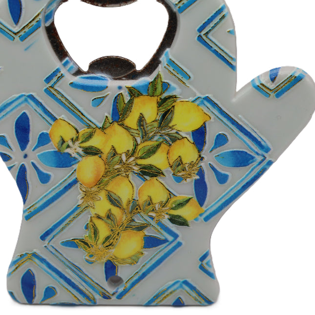 Apribottiglie con Limoni in Resina e Acciaio, Cavatappi Elegante Stile Costiera, Regalo Souvenir Italiano, Apribottiglie Design Bar