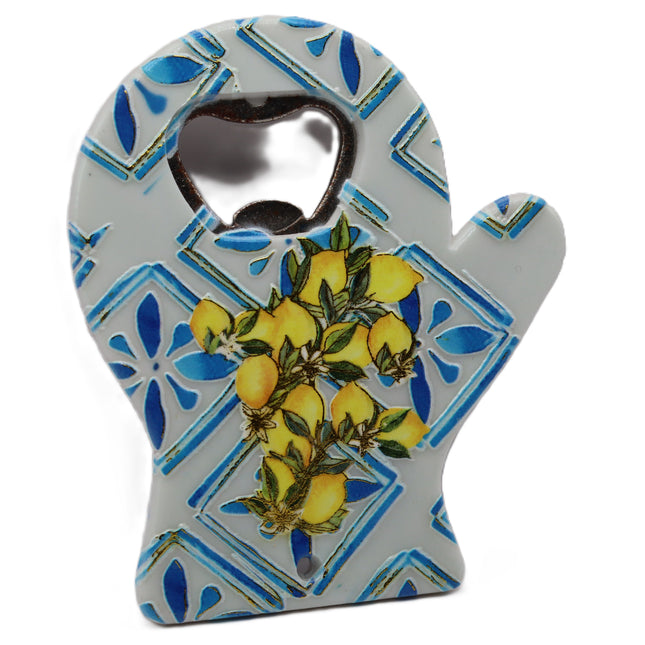Apribottiglie con Limoni in Resina e Acciaio, Cavatappi Elegante Stile Costiera, Regalo Souvenir Italiano, Apribottiglie Design Bar