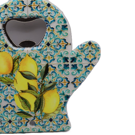 Apribottiglie con Limoni in Resina e Acciaio, Cavatappi Elegante Stile Costiera, Regalo Souvenir Italiano, Apribottiglie Design Bar