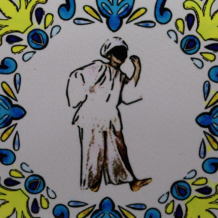 Sottobottiglia e segnaposto artigianali in ceramica 10x10 con retro in sughero. Raffiguranti Pulcinella in 3 varianti. Perfetti per la tua tavola o come idea regalo napoletana.