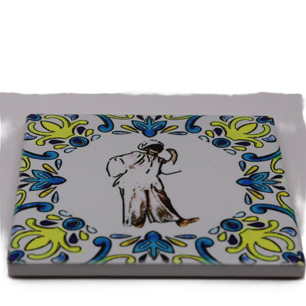 Sottobottiglia e segnaposto artigianali in ceramica 10x10 con retro in sughero. Raffiguranti Pulcinella in 3 varianti. Perfetti per la tua tavola o come idea regalo napoletana.