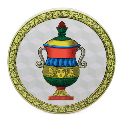 Sottobicchiere ceramica Asso carte napoletane, Sottopentola 10 cm bordino oro, Segnaposto matrimonio scaramantico, Piastrella decorativa Napoli
