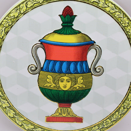 Sottobicchiere ceramica Asso carte napoletane, Sottopentola 10 cm bordino oro, Segnaposto matrimonio scaramantico, Piastrella decorativa Napoli