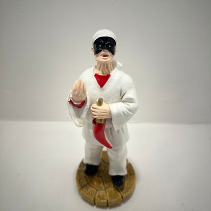 Statua Pulcinella in Resina con Corno Portafortuna - Artigianato Napoletano