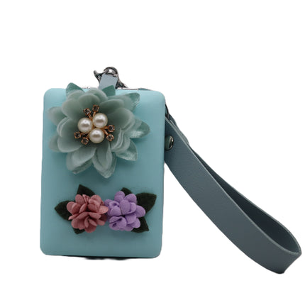 Specchietto da Borsetta Pieghevole con Fiori 3D e Perle  4 Colori-Elegante e Romantico (Italiano)