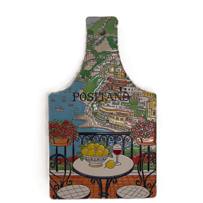 Decorated Ceramic Cutting Board - Positano Model - Mediterranean Style - Handmade - Made in Italy