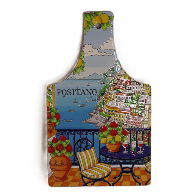 Decorated Ceramic Cutting Board - Positano Model - Mediterranean Style - Handmade - Made in Italy