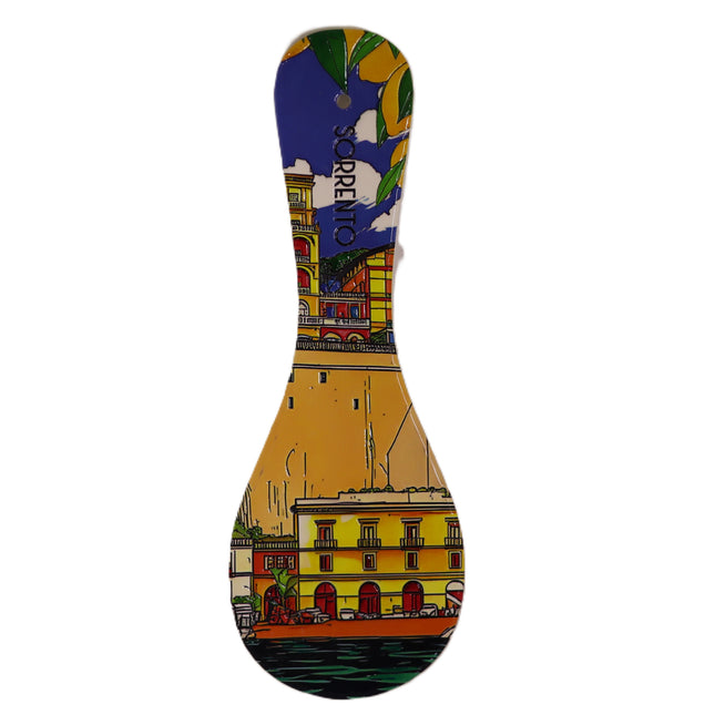 Sorrento ceramic spoon rest Hand-painted Amalfi Coast kitchen accessory Handcrafted Italian spoon rest