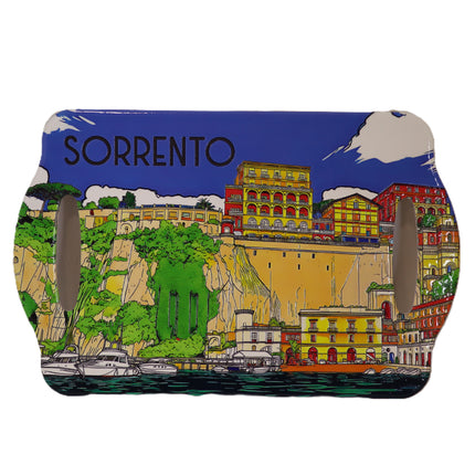 Vassoio in ceramica con manici traforati  Stile Costiera Amalfitana Positano o Sorrento  Piatto da portata artigianale Ceramica italiana