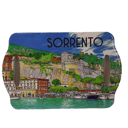 Vassoio in ceramica con manici traforati  Stile Costiera Amalfitana Positano o Sorrento  Piatto da portata artigianale Ceramica italiana