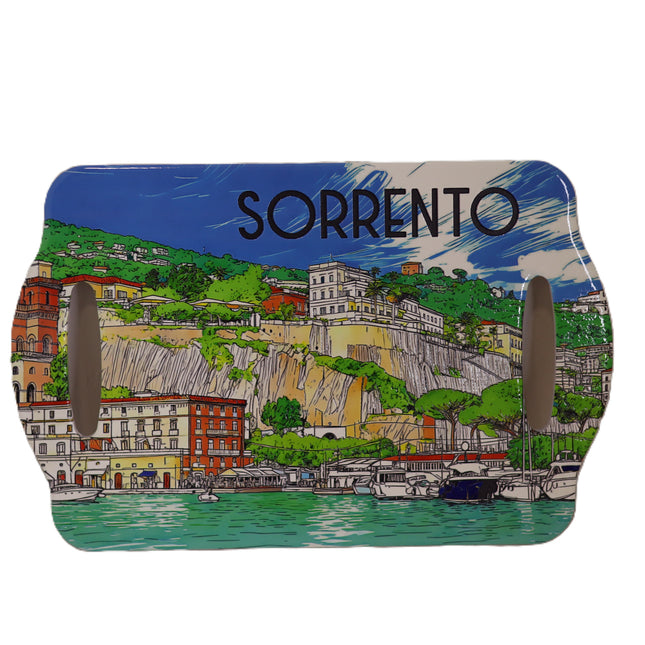 Ceramic tray with openwork handles Amalfi Coast Positano or Sorrento style Handmade serving platter Italian ceramic
