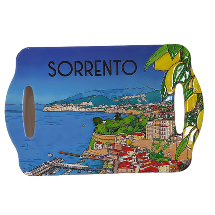 Vassoio in ceramica con manici traforati  Stile Costiera Amalfitana Positano o Sorrento  Piatto da portata artigianale Ceramica italiana