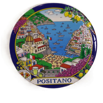 Sottobicchiere in Ceramica Artigianale Costiera – Variante Positano o Sorrento Souvenir Italiano e Regalo Casa
