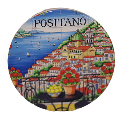 Sottobicchiere in Ceramica Artigianale Costiera – Variante Positano o Sorrento Souvenir Italiano e Regalo Casa