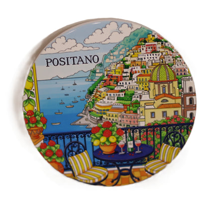 Sottobicchiere in Ceramica Artigianale Costiera – Variante Positano o Sorrento Souvenir Italiano e Regalo Casa