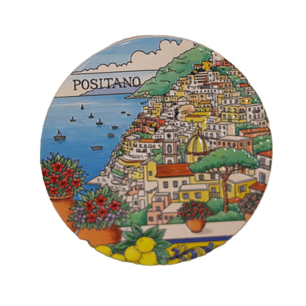 Sottobicchiere in Ceramica Artigianale Costiera – Variante Positano o Sorrento Souvenir Italiano e Regalo Casa
