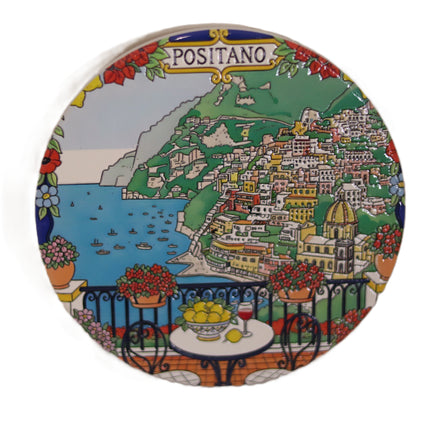 Sottobicchiere in Ceramica Artigianale Costiera – Variante Positano o Sorrento Souvenir Italiano e Regalo Casa