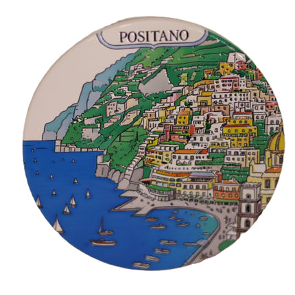 Sottobicchiere in Ceramica Artigianale Costiera – Variante Positano o Sorrento Souvenir Italiano e Regalo Casa