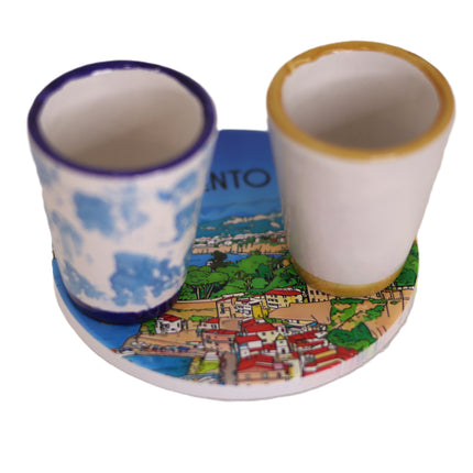 Sottobicchiere in Ceramica Artigianale Costiera – Variante Positano o Sorrento Souvenir Italiano e Regalo Casa