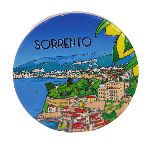 Handmade Coastal Ceramic Coaster – Positano or Sorrento Variant Italian Souvenir and Home Gift