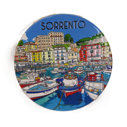 Sottobicchiere in Ceramica Artigianale Costiera – Variante Positano o Sorrento Souvenir Italiano e Regalo Casa