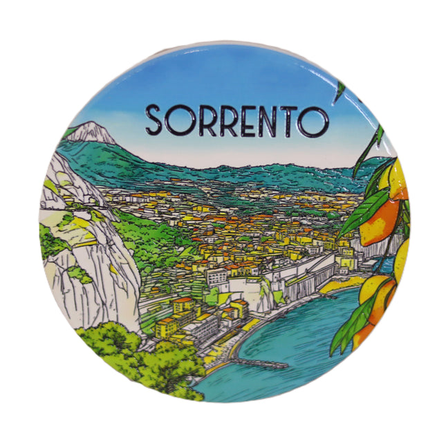 Handmade Coastal Ceramic Coaster – Positano or Sorrento Variant Italian Souvenir and Home Gift