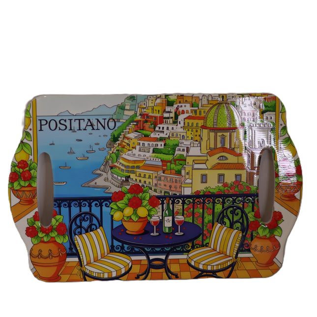 Ceramic tray with openwork handles Amalfi Coast Positano or Sorrento style Handmade serving platter Italian ceramic