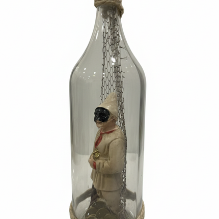 Pulcinella in Bottiglia con Simboli della Fortuna - Artigianato Napoletano