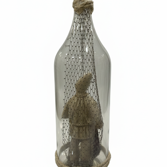 Pulcinella in Bottiglia con Simboli della Fortuna - Artigianato Napoletano