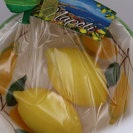 Coppetta in Ceramica Dipinta a Mano con 2 Saponette al Limone – Idea Regalo Artigianale Napoli