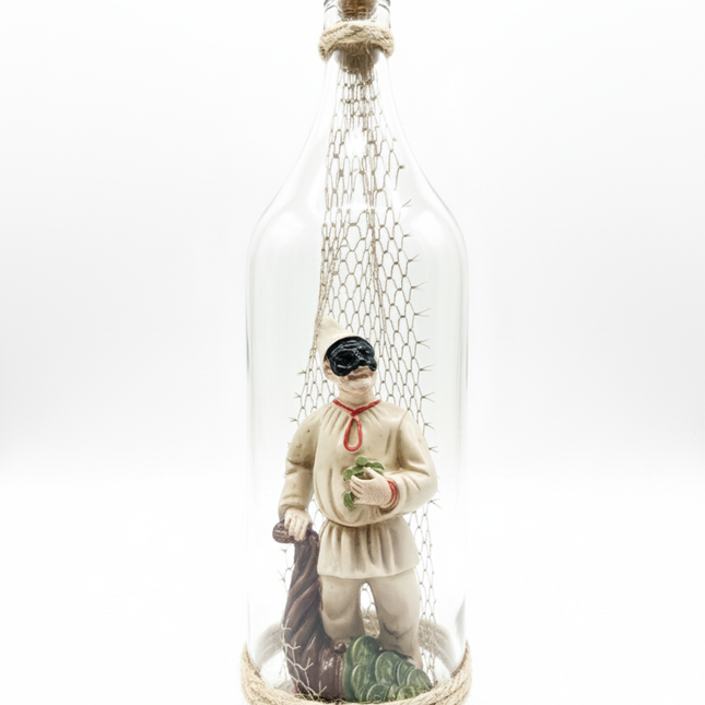 Pulcinella in Bottiglia con Simboli della Fortuna - Artigianato Napoletano