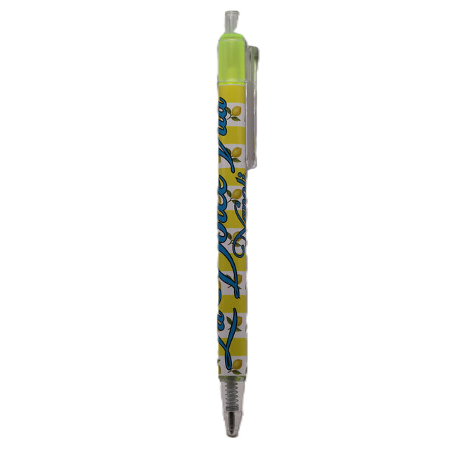 Penna Souvenir Napoli e Limoni – Penna Decorativa con Scritta Napoli, Grafica Limoni Gialli e Omaggio a Diego