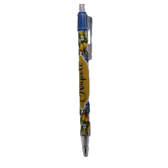 Penna Souvenir Napoli e Limoni – Penna Decorativa con Scritta Napoli, Grafica Limoni Gialli e Omaggio a Diego