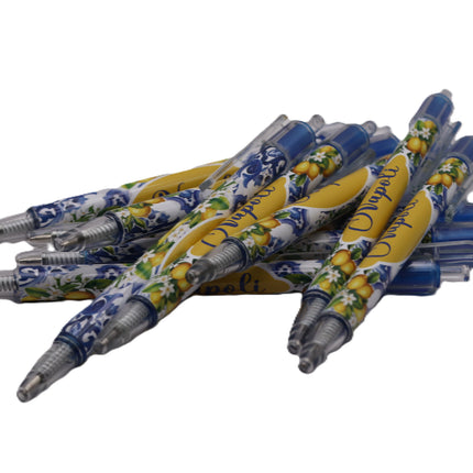 Penna Souvenir Napoli e Limoni – Penna Decorativa con Scritta Napoli, Grafica Limoni Gialli e Omaggio a Diego