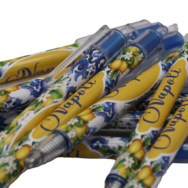 Penna Souvenir Napoli e Limoni – Penna Decorativa con Scritta Napoli, Grafica Limoni Gialli e Omaggio a Diego