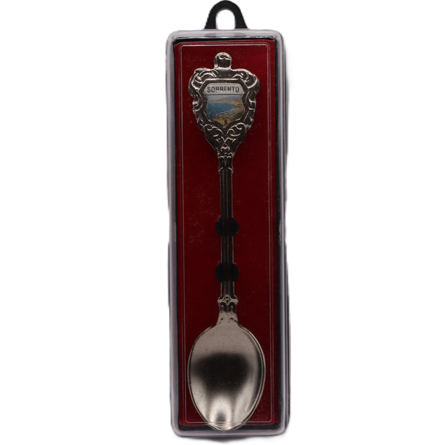 Cucchiaino Souvenir Vintage Amalfi, Sorrento e Napoli – Cucchiaio da Collezione Ornamentale in Metallo con Stemma Decorativo