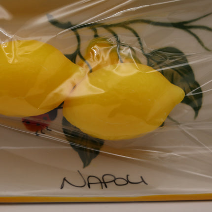 Vassoio in Ceramica Decorata con 2 Saponette Profumate al Limone - Souvenir Napoli