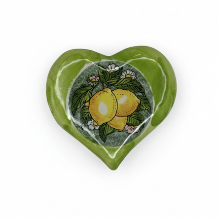 Calamita Ceramica a Forma di Cuore - Soggetti Assortiti Limoni/Maioliche