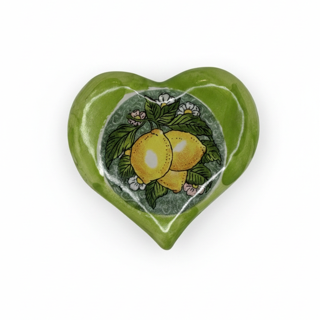 Heart-shaped Ceramic Magnet - Assorted Lemon/Majolica Designs