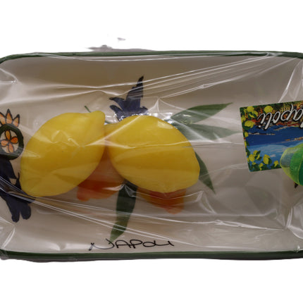 Vassoio in Ceramica Decorata con 2 Saponette Profumate al Limone - Souvenir Napoli