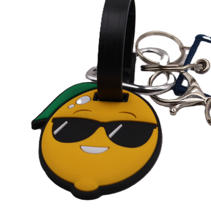 Charm Napoli "La Dolce Vita" con Limone, Ciondolo per Borsa Souvenir Italiano in Gomma,portachiavi-Regalo Tradizione Napoletana