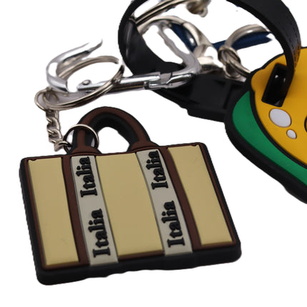 Charm Napoli "La Dolce Vita" con Limone, Ciondolo per Borsa Souvenir Italiano in Gomma,portachiavi-Regalo Tradizione Napoletana