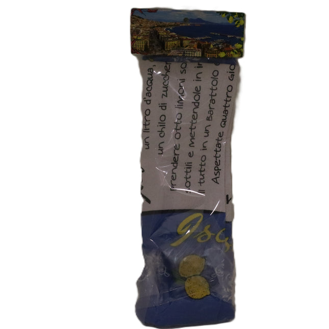 Oliera in Ceramica Dipinta a Mano con Strofinaccio Napoli | Set Regalo Cucina Limoni
