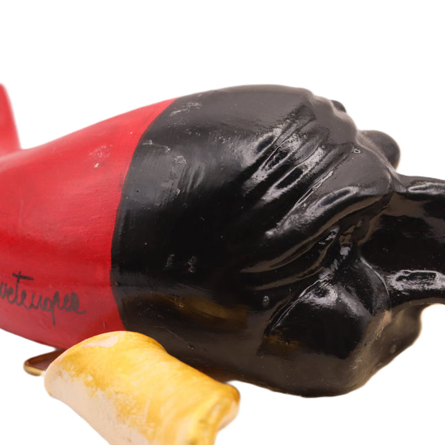 Pergamena Portafortuna in Ceramica con Pulcinella e Corno – Personalizzabile